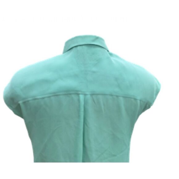 Michael Stars 100% Silk Short Sleeve Blouse Sz. S Light Mint Green - Picture 7 of 11